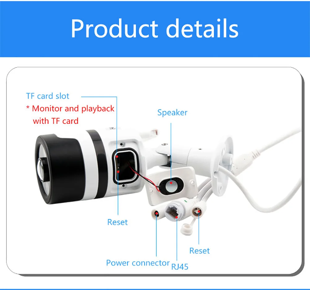 IP камера 3MP HD ip уличная камера с инфракрасным ИК ночного видения водонепроницаемый беспроводной безопасности IP пуля камера CCTV wifi камера