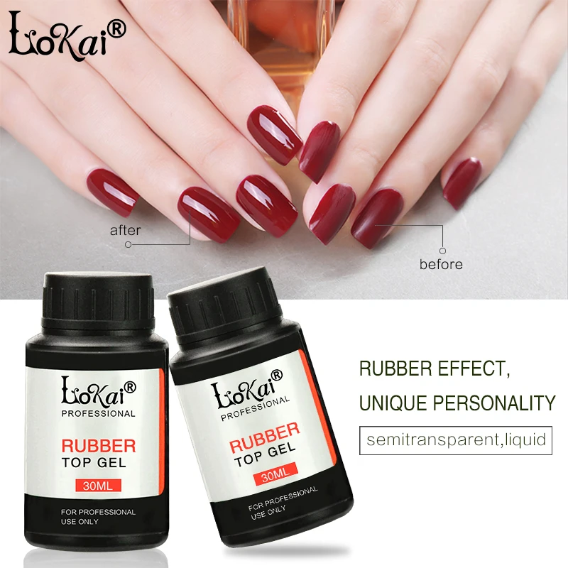 

Newest Lokai Rubber Base Coat Rubber Top Coat Long Lasting Nail Art Salon DIY UV Gel Nail Polish Clear Foundation Top Coat 30ml