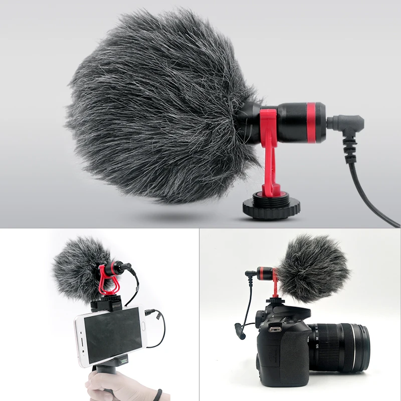 Микрофон DSLR видеомикрофон для Youtube запись влогов микрофон iPhone HuaWei DJI Osmo Mobile 4 3 2 ZHIYUN