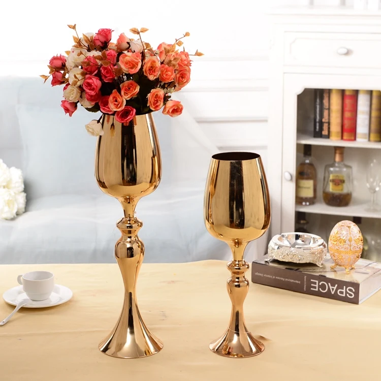 European gold plated Metal Flowers Vase modern vase for flowers home