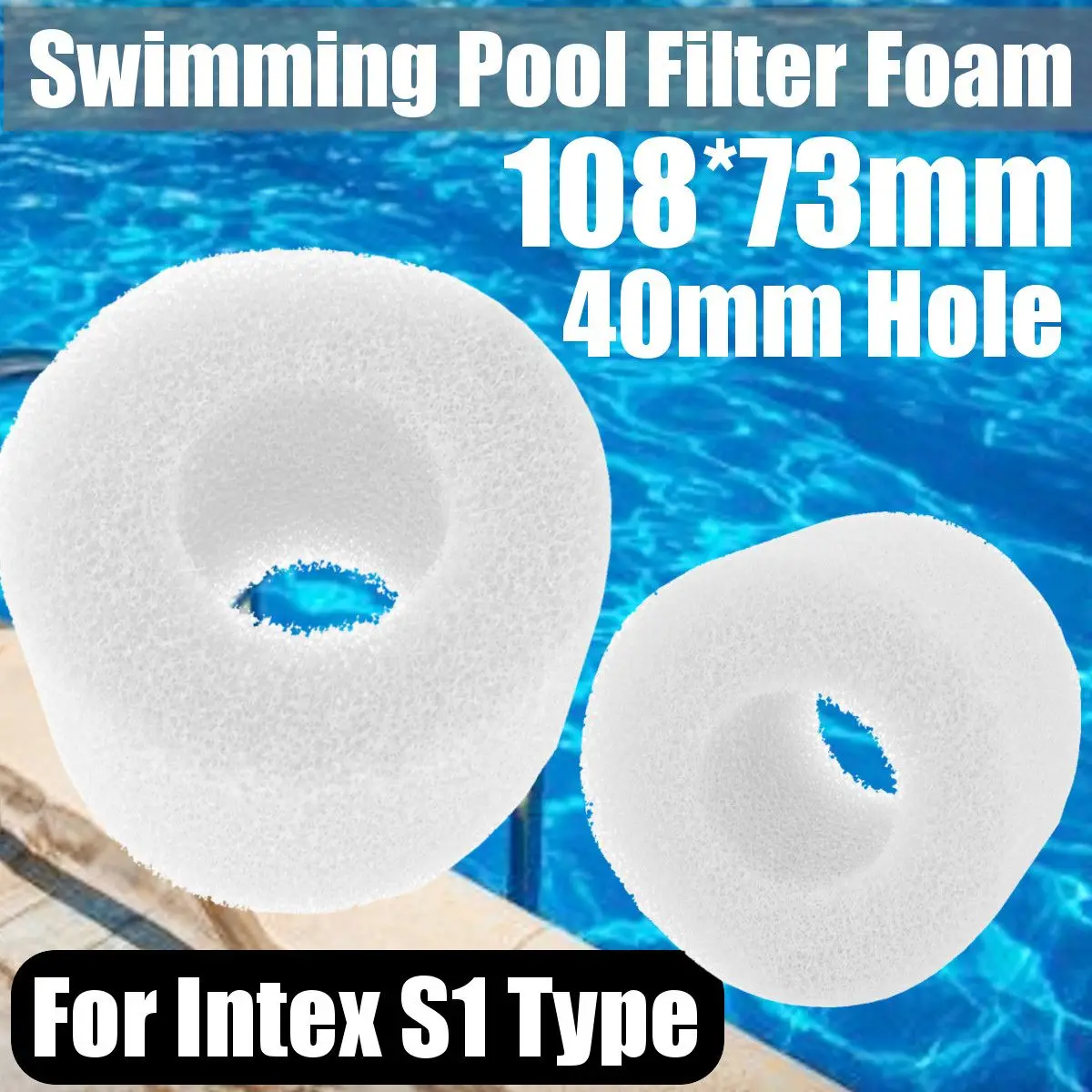 

2pc 10.8x4x7.3cm Reusable Washable Swimming Pool Filter Foam Sponge Suit Bubble Jetted Pure SPA For Intex S1 Type Cartridge Foam
