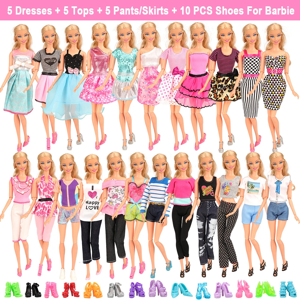 Мода ручной работы случайный выбор 34 предмета/комплект = 10 одежда для Кена 4 обувь для Кена 10 обувь 10 Одежда для куклы Барби аксессуары платье