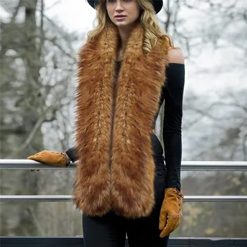 

Lanshifei New Type Long Imitation Rex Luxurious Shawl Fox Fur Scarves Faux Fur Warm Collar Scarf For Sexy Woman Warm Fur Collar