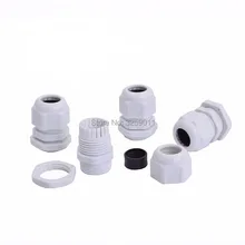 Шт. 10 шт. кабельные вводы PG 19 черный, белый цвет водостойкие регулируемые нейлоновые разъемы соединения с прокладками 12-мм 16 мм для электроприборов