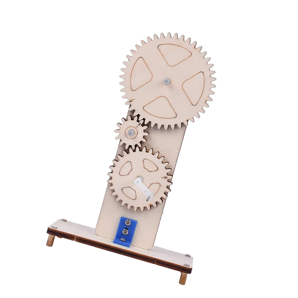 DIY 3D  Assembly Wooden Puzzle Mechanical Gear Drive Model Toys Building Kit Toys Gift for Children