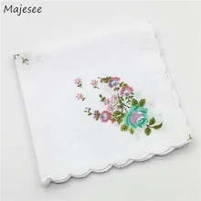 Носовые платки женские элегантные мягкие простые женские s квадратный носовой платок с цветочным принтом красочные Повседневные Классические женские