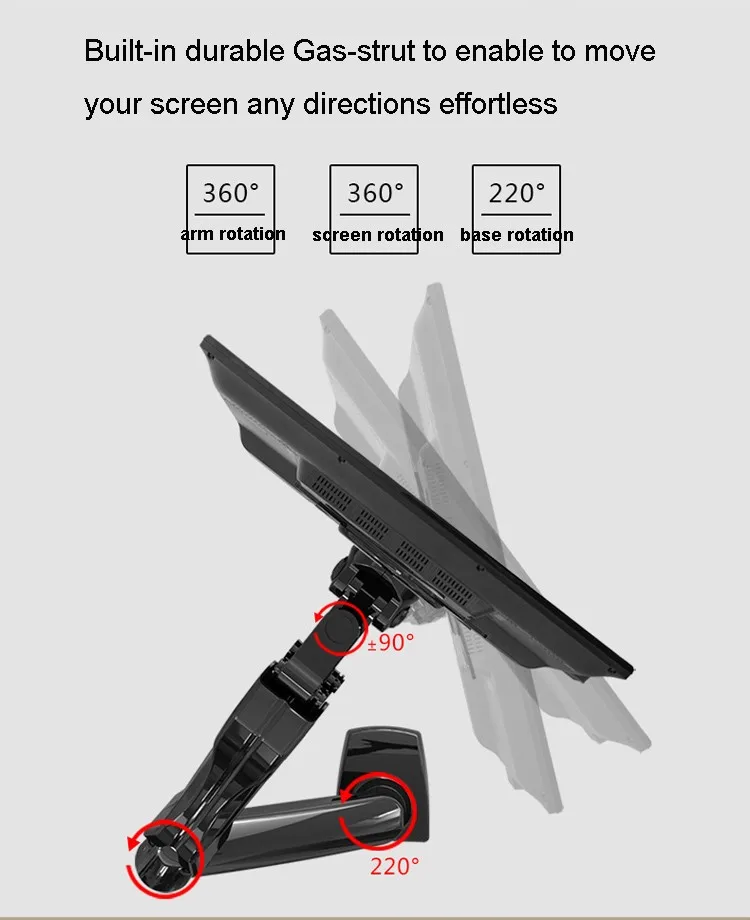 NB F160 газовая пружина 360 градусов настольный 1"-27" двойной монитор держатель Arm полный монитор движения Поддержка