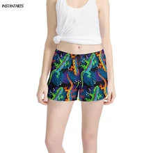 INSTANTARTS женские шорты для йоги крутая ящерица с принтом Короткие Фитнес леди дышащие спортивные, для тренажерного зала тренировки спортивные шорты женские