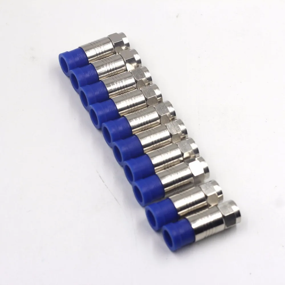 10pcs/lot connector coax coaxial compression fitting Compression Coax O-Ring F Connector RG6 COAX COMPRESSION CABLE F CONNECTOR