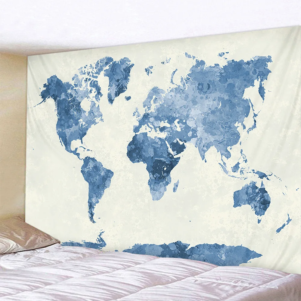 Карта мира акварельные гобелен настенный гобелен декоративные украшения дома для диванов