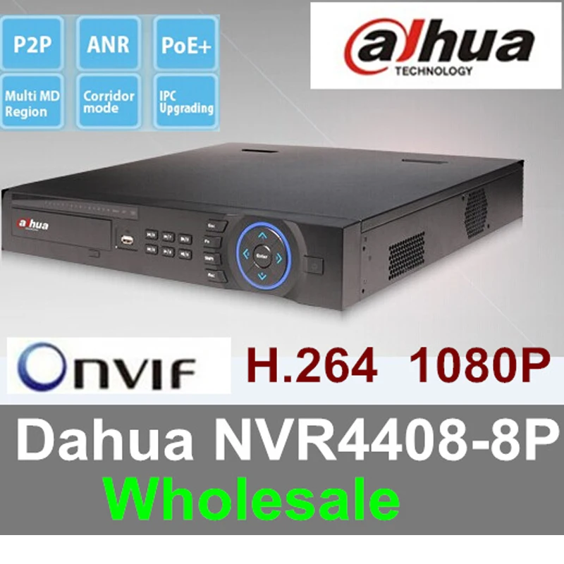Бесплатная доставка 2016 Оригинал DAHUA NVR ONVIF NVR4408-8P 8-КАНАЛЬНЫЙ с 1080 P H.264/MJPEG двойной