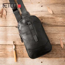 AETOO Fashion Genuine Leather Crossbody Bags men casual messenger bag Small Brand Designer Male Shoulder Bag Chest Pack yiang fashion genuine leather crossbody bags casual chest bag messenger bag small brand designer male shoulder bag 2 colors