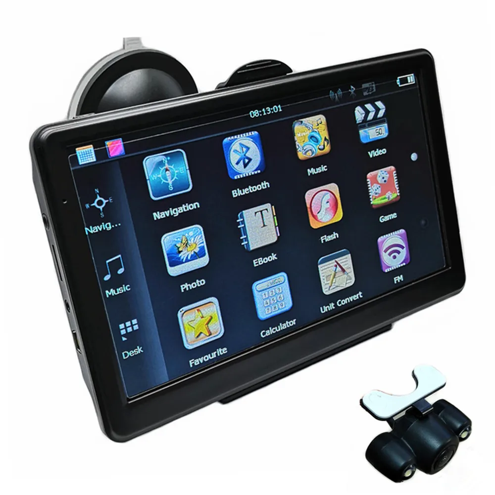 

7" Capacitive screen Car GPS Navigation MTK800M 8G Sat nav+FM+free maps,Bluetooth AV-IN & Rearview camera Optional