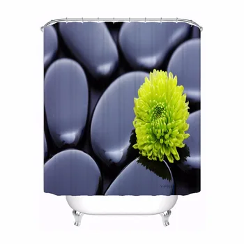 

Bath Curtain For Bathroom Custom Zen Flower Stone Home Decor Shower Curtain Waterproof Fabric Hooks #180417-01-38