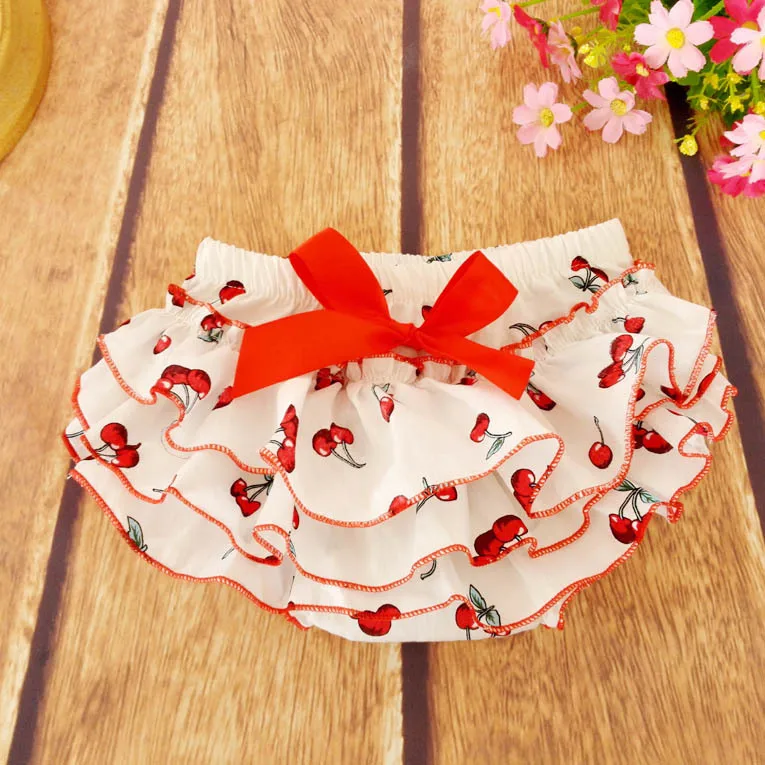Hot sale girls underwear floral briefs panties cherry baby kids short
