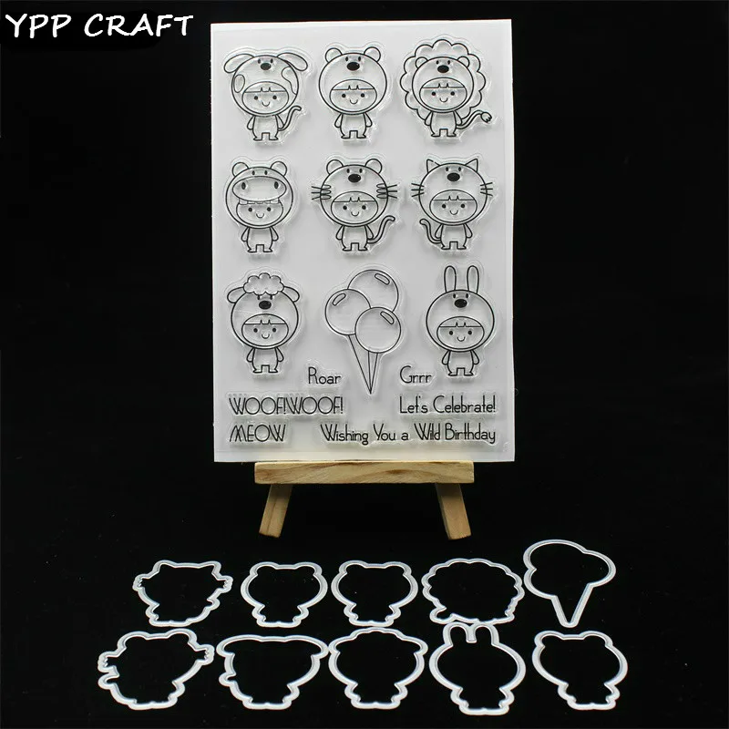 

YPP CRAFT Wild Birthday Stamp And Cutting Dies Stencils for DIY Scrapbooking/photo album Decorative Embossing DIY Paper Cards