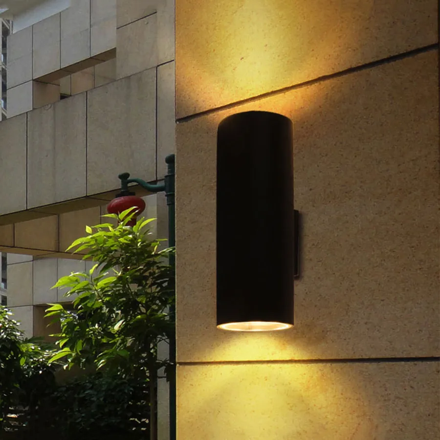 Dual cabeça do Cilindro Parede para Cima para Baixo Lâmpada de Parede do Corredor Thrisdar Iluminação Exterior 10 w 18 w 24 w Led Porch Luz da à Prova d' Água Villa Pátio 16 Cheap Luminárias de parede externas