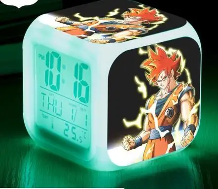 Повтор wekker часы Dragon Ball будильник светодиодный reloj despertador детские часы цифровые часы многофункциональная лампа подарки+ коробка - Цвет: Бургундия