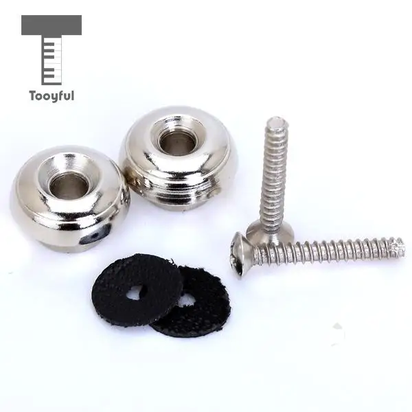 Tooyful 2pcs Chrome Steel Strap Locks Straplocks with Mushroom head for Banjo Mandolin Guitar Quality Accessories 