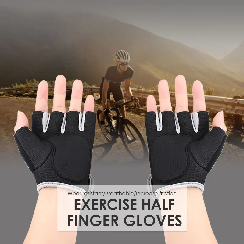 

Weightlifting Gloves Black Dumbell Protector Exercises 4size Fitness Palm Wrist Wraps Shockproof Sports Durable Gym Training