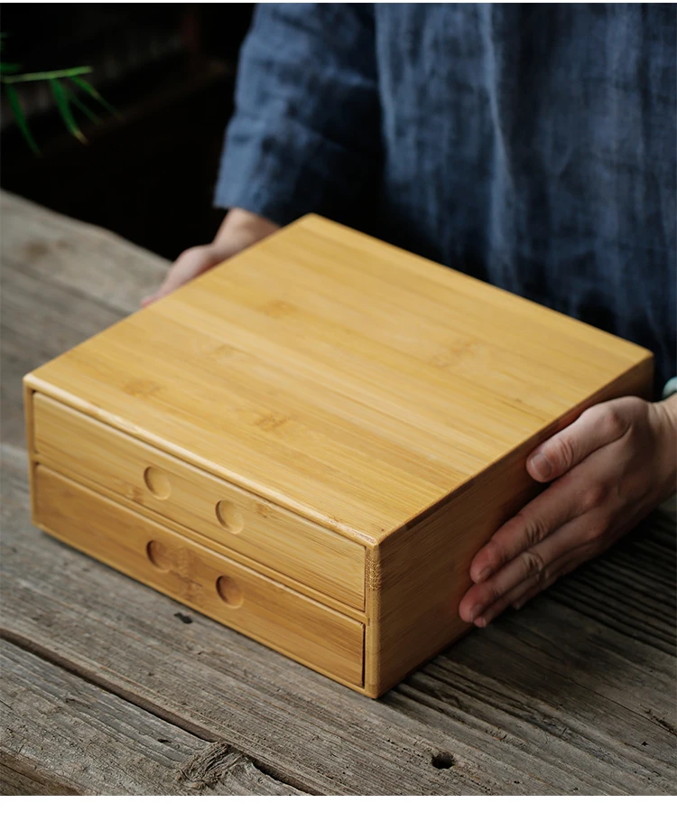 Натуральная бамбуковая коробка пуэр торт коробка пуэр сепаратор коробки с принадлежностями многослойный ящик чайная посуда Полка Подставка для чая Декор ремесла