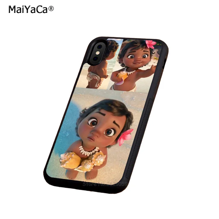 Principessa moana детские мягкие края чехол для телефона iPhone 5S SE 6 6S plus 7 8 X XR XS MAX черный