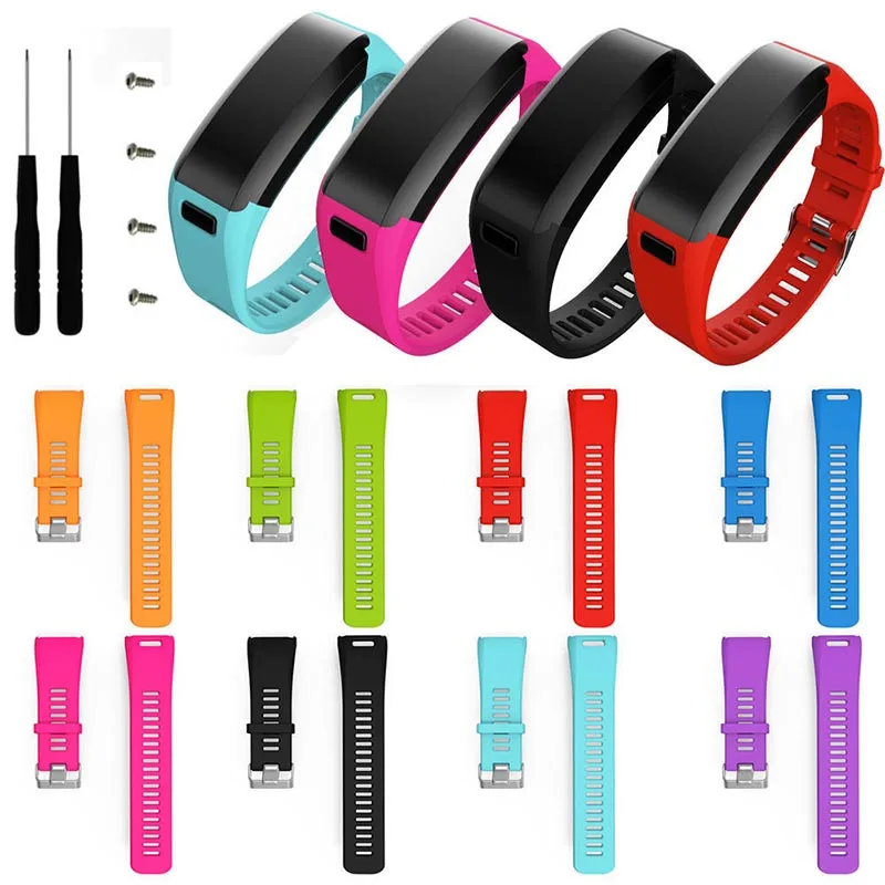 Многоцветный силиконовый ремешок на запястье для Garmin Vivosmart HR Smartband с винтом 4 шт. и