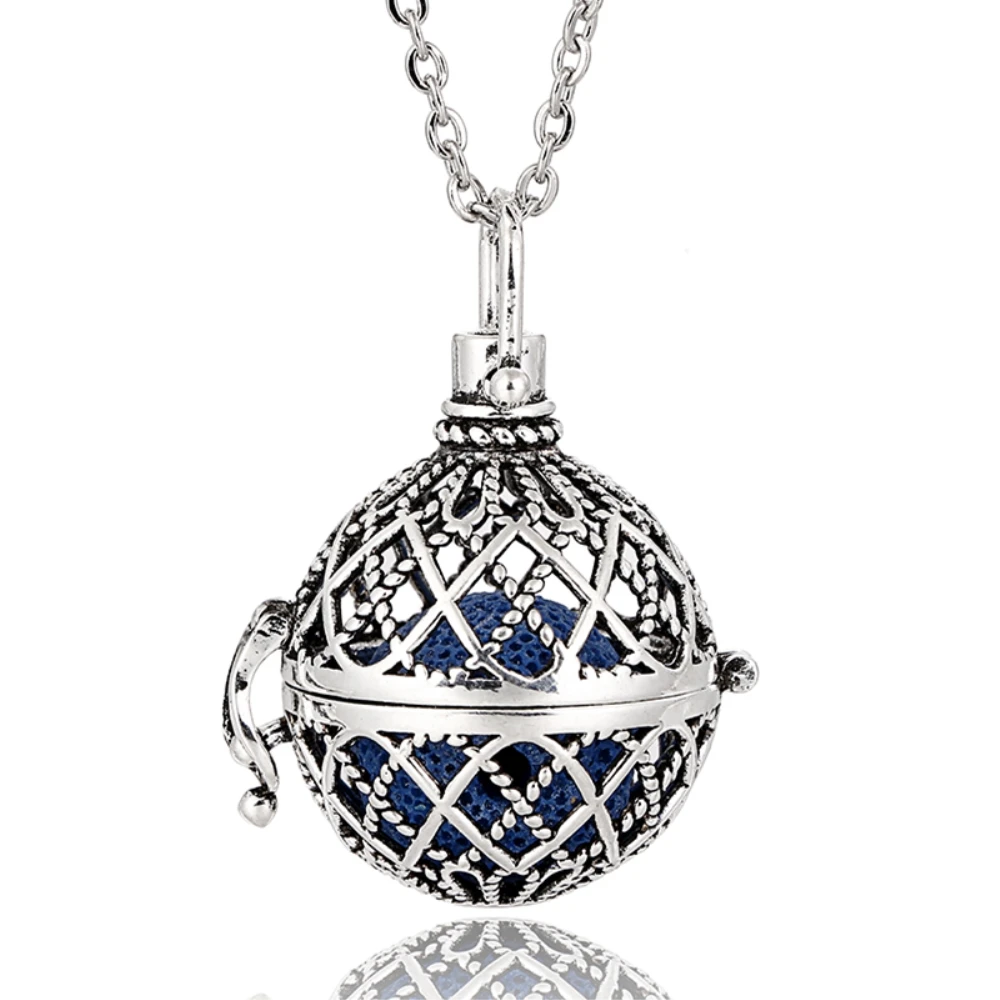 Crystal Wings Ball Pendant Silver Bola Essential Oil Diffuser For DIY Necklace Crystal Wings Ball Pendant Silver Bola Essential Oil Diffuser For DIY Necklace