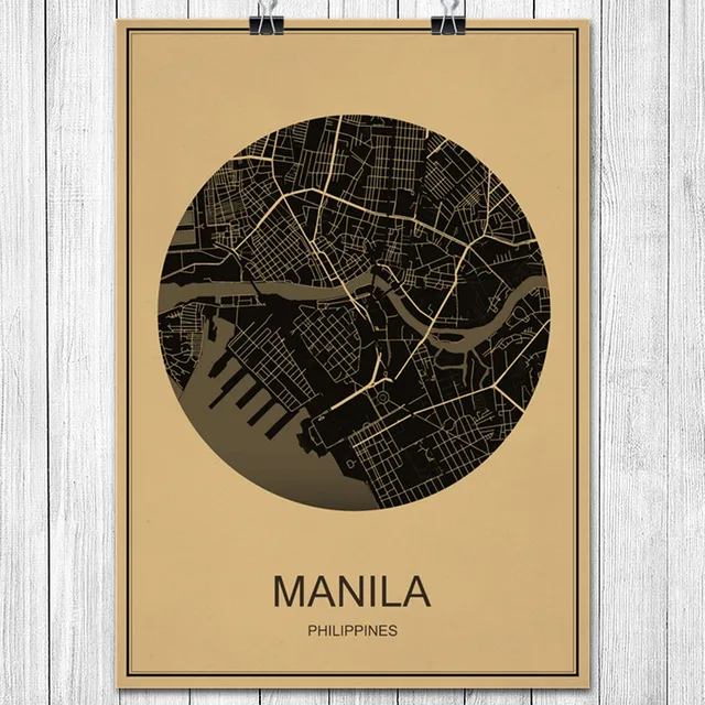 Hot Sale HONG KONG World City Map Vintage Retro Poster Kraft Paper Wall