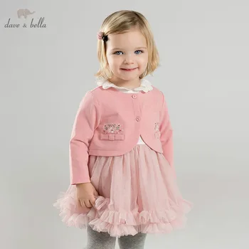 

DBM9591 dave bella baby girl Dress long sleeve autumn dresses pink clothes children birthday party boutique dress