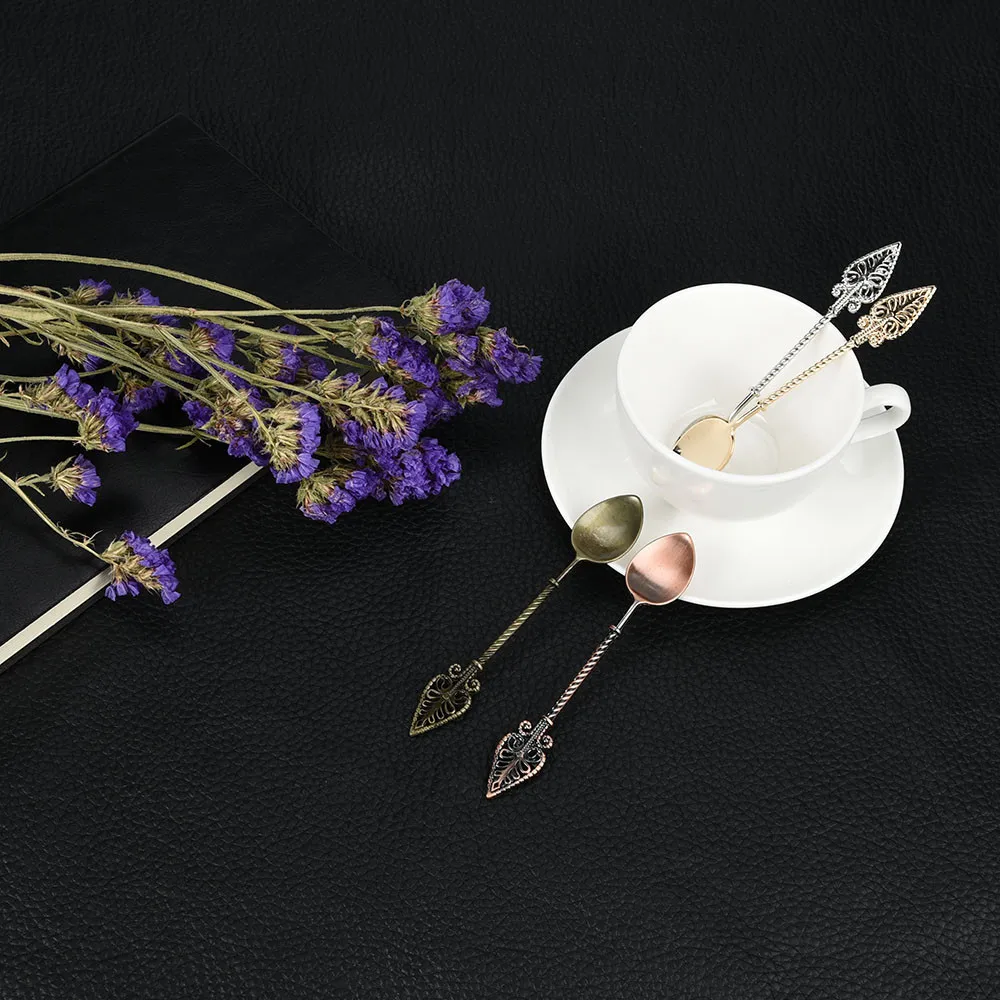 Retro Coffee Spoon Sugar Tea Dessert Cake Cutlery Kitchen Tableware 11cm