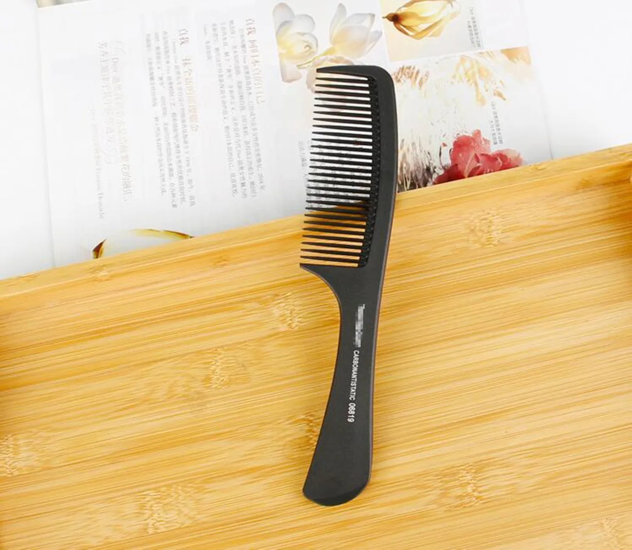 Щетка для волос Professional Black Hard Carbon Расческа для стрижки термостойкая Salon Hair Trimmer расчёски для волос Pin Tail Антистатическая расческа