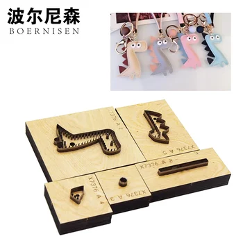 

Japanese steel knife dinosaur pendant DIY leather die-cut leather craft pendant jewelry laser machine cutting cute fashion