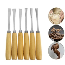 6 шт. различных кабельных наконечников, деревообрабатывающие Резьба Долота инструменты выдавливать косой скульптура набор инструментов