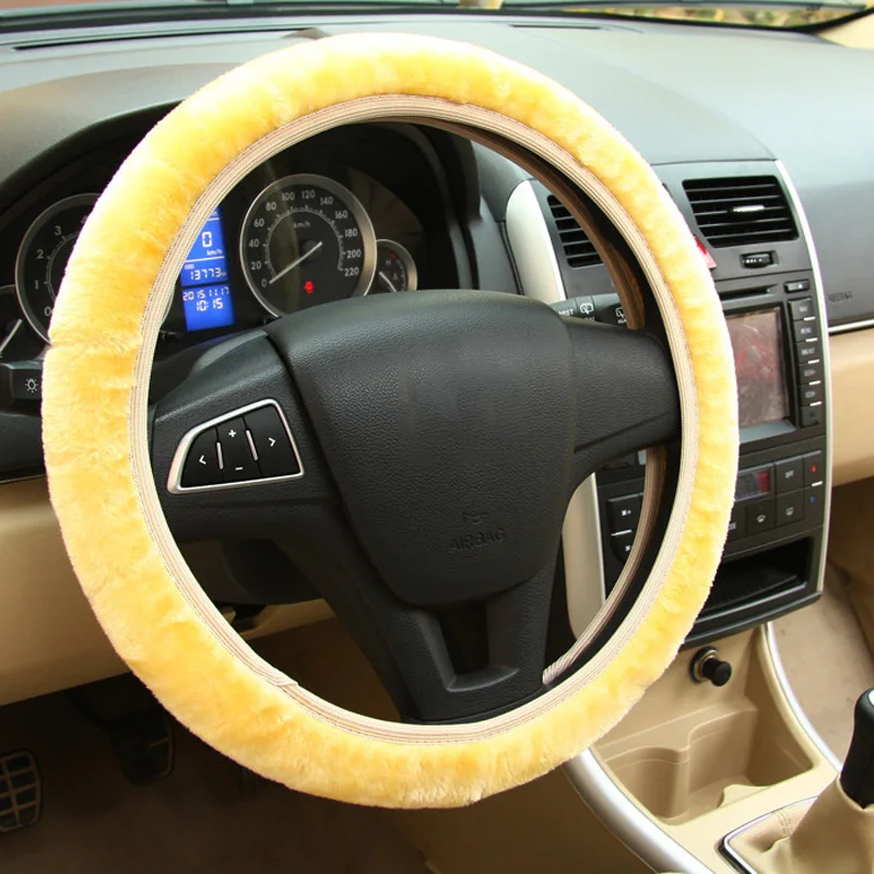 Мягкий плюшевый чехол для руля автомобиля DIY оплетка на руле зимние теплые Чехлы