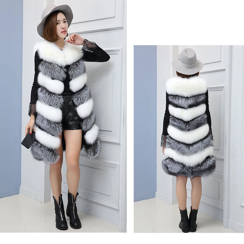 ZADORIN 2018 New Arrival Colored Long Faux Fur Vest Women Faux Fur Sleeveless Jacket Fake Fur Coats Fur Gilet fourrure Plus Size