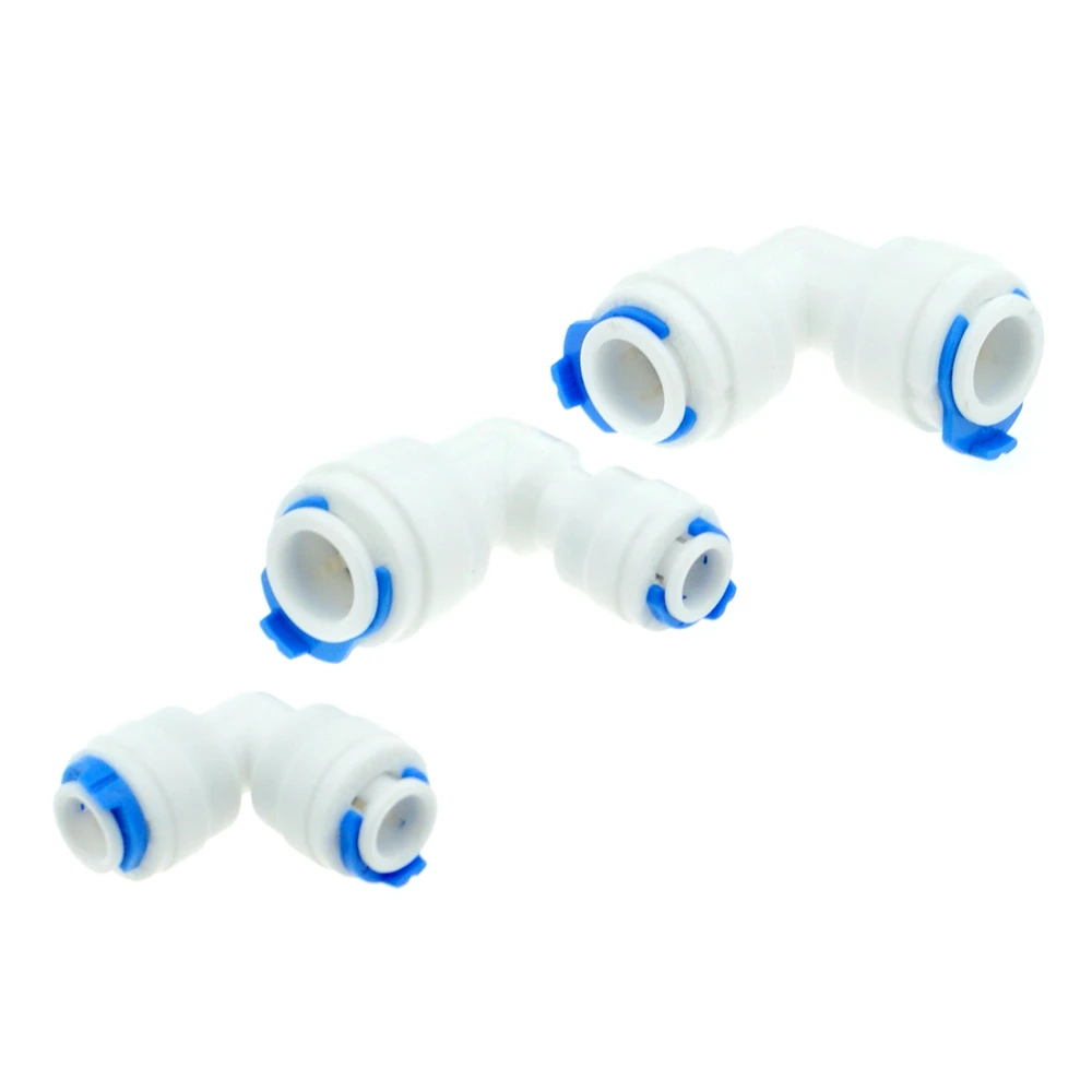 

Water Elbow Pipe Fitting 1/4" 3/8" OD Hose Connection Reverse Osmosis Plastic Quick Coupling Connector Pure Water Purifies