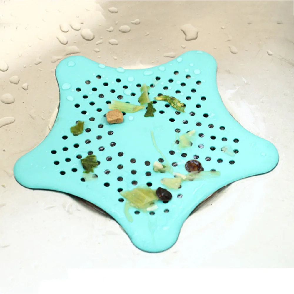 Image 1Pc Star Plastic Bath Kitchen Waste Sink Strainer Hair Filter Drain Catcher