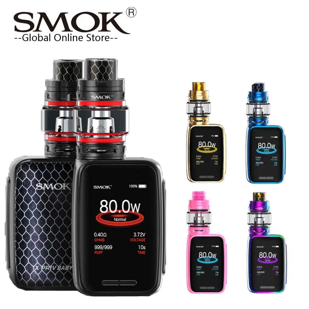 Origina SMOK X-PRIV Детский Комплект 80 Вт X Priv мод встроенный 2300 мАч батарея и TFV12 большой цена танк электронная сигарета комплект для электронной