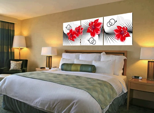 2015 hot 3 Piece Free Shipping Hot Sell Modern Wall Painting Abstract Flower Home Decorative Art Paint on Canvas Prints CY6 | Дом и сад