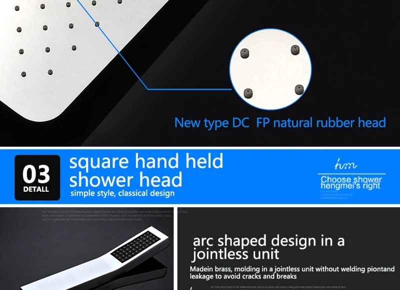 Bath & Shower Faucet Wall Mounted 16'' Ultra Thin Water Saving Tap Air Booster Rain Shower Faucets (24)