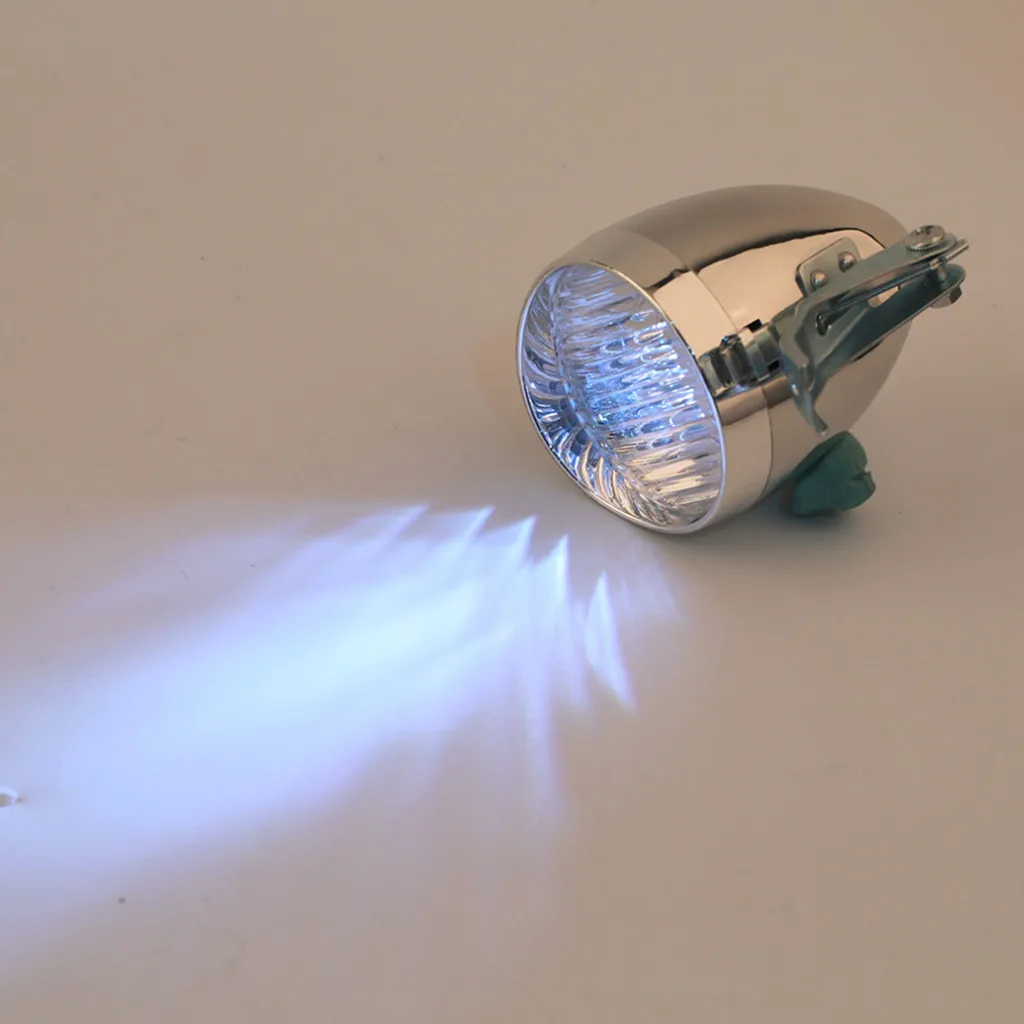 Excellent Classic LED Vintage Bike Headlight Bicycle Retro Head Light Front Fog Lamp Waterproof design 3 white LED bright LED 4