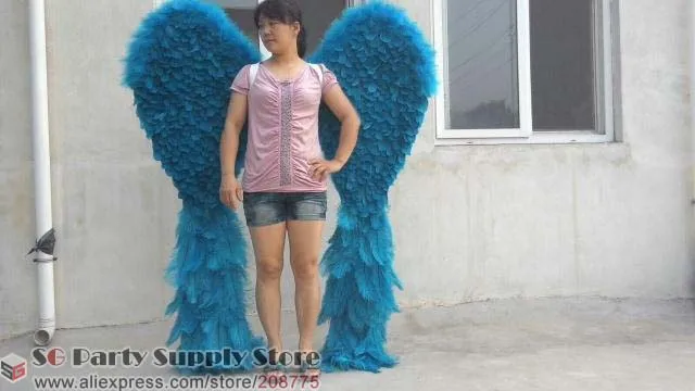 Пользовательские взрослых высокого качества большие размеры blue angel Перо крылья специальные свадебные пари украшения дома реквизит EMS
