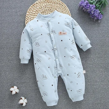 

1-12M Baby Rompers Winter Warm Boys Girls Clothing Soft Infant Clothes Cartoon Baby Girl Thick Autumn Jumpsuits