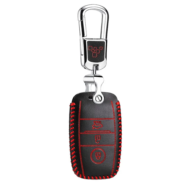 Luckeasy для kia sorento K2 Рио k3 k5 2013 чехол для ключа чехол держатель Крафт первый слой ключа автомобиля чехол key2y - Название цвета: Красный