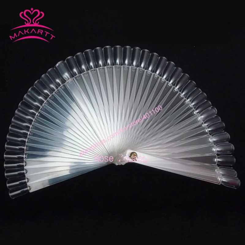 

MAKARTT 50 tips Fan-Shaped Nail Art Display Fan Clear Chart for Polish Gel Display Tool Manicure False Nails Tips Display F0026