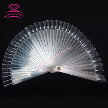 

MAKARTT 50 tips Fan-Shaped Nail Art Display Fan Clear Chart for Polish Gel Display Tool Manicure False Nails Tips Display F0026