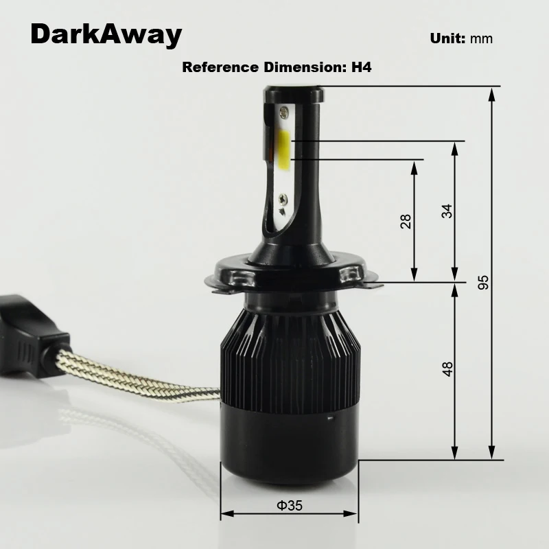 LED Car Headlight LH-C6S-H4 9