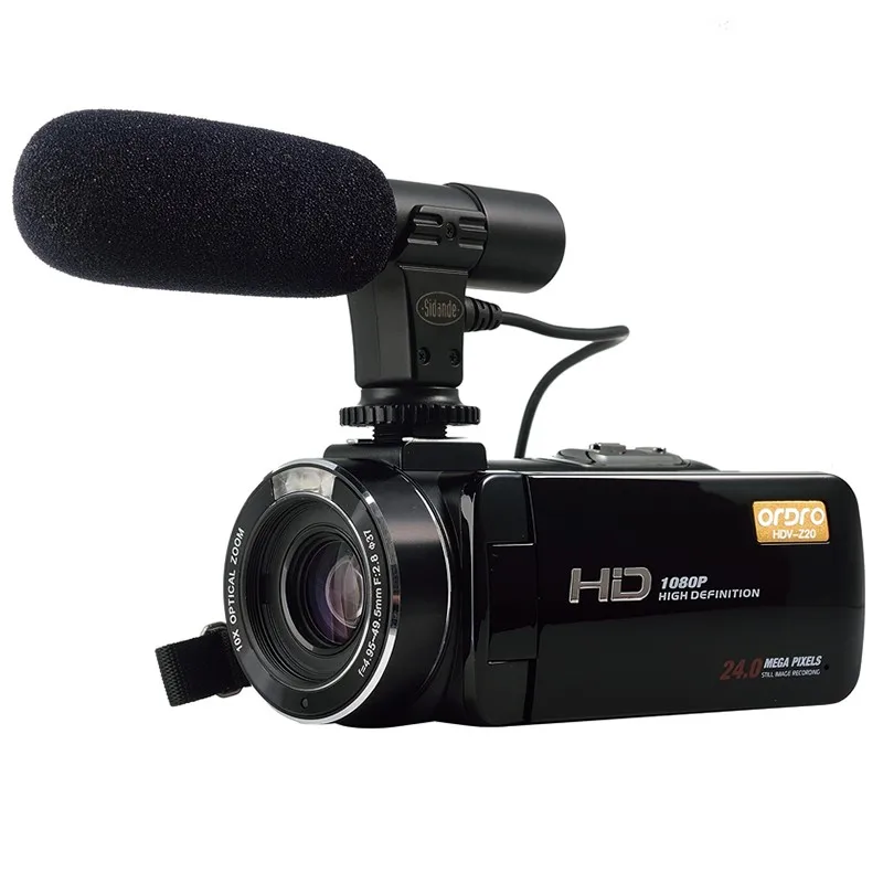 Full HD 1080 P Цифровая видеокамера Wi-Fi с внешним микрофоном 3,0 дюймов lcd сенсорный экран видео рекордер