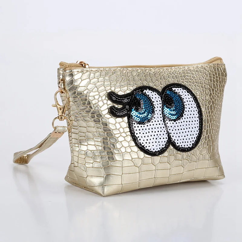 

Mini Portable Cosmetic Bag Cartoon Lovely Eye Cosmetic Box Female Zipper Cosmetic Bag Organizer Storage Bag Washing Bag